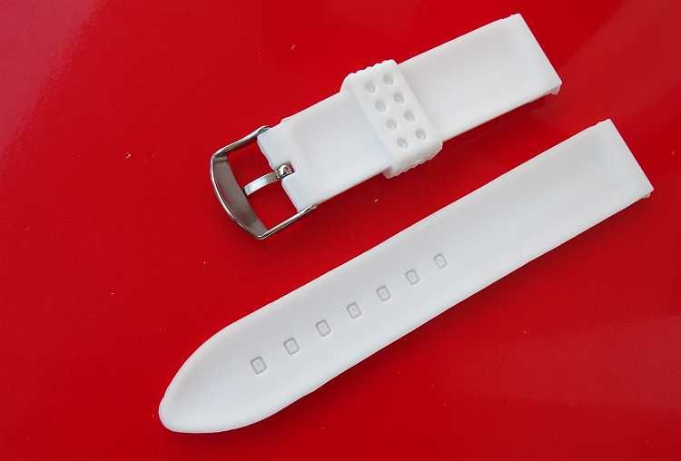 Pasek silikonowy do zegarka 22m 24mm czarny niebieski biały