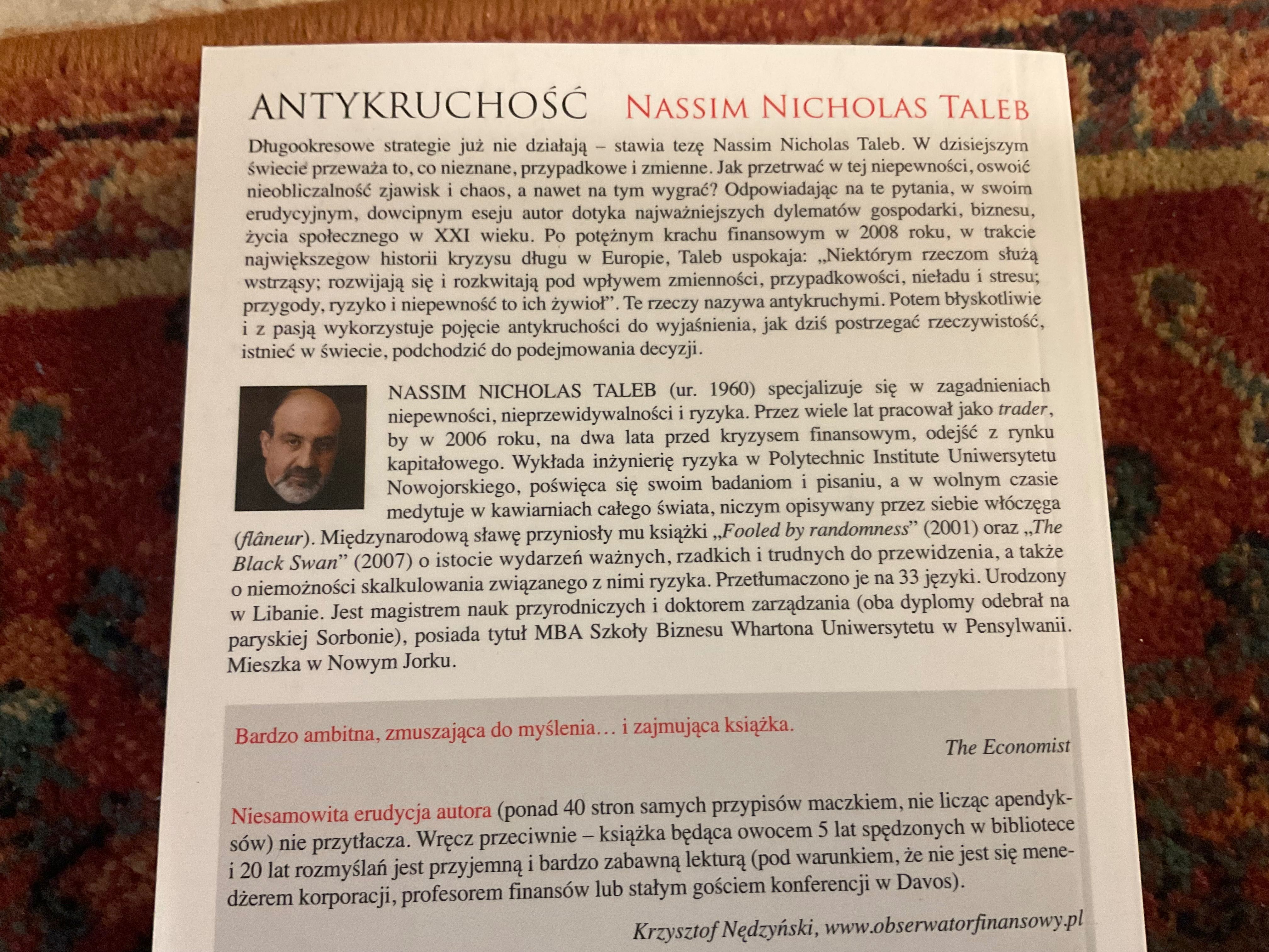 Nassim Nicholas Taleb, Antykruchość, o rzeczach którym służą wstrząsy