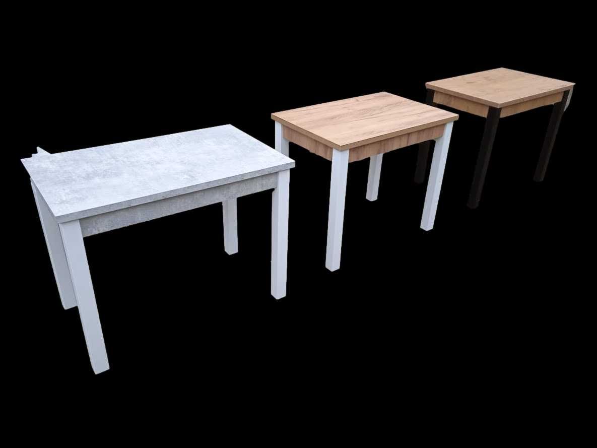STÓŁ 90X60  blat3cm beton jasny  nogi białe inne wymiary kolory