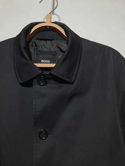 Плащ тренч пальто чорний класичний Boss Hugo Boss з утеплювачем  46/ М
