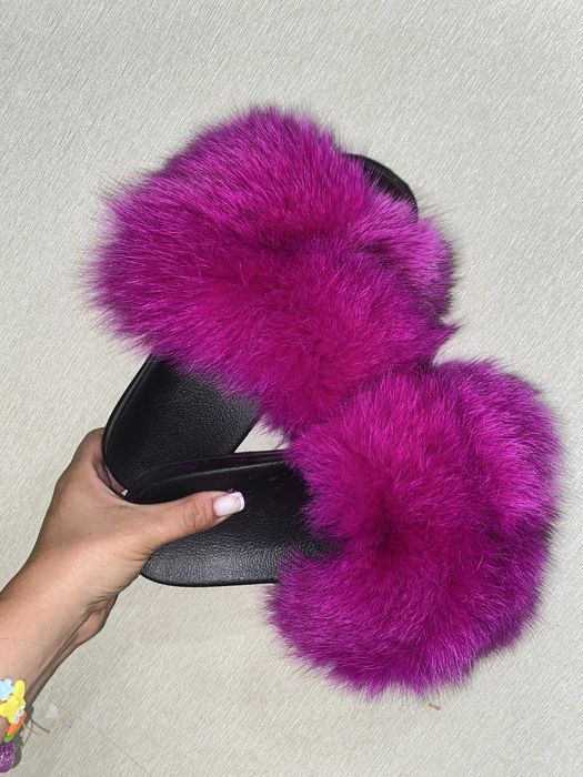 Сезонний розпродаж!Неймовірні зручні пухнасті шльопки натуральне хутро