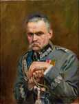Marszałek Józef Piłsudski. Wojciech Kossak kopia 40x30 cm płótno