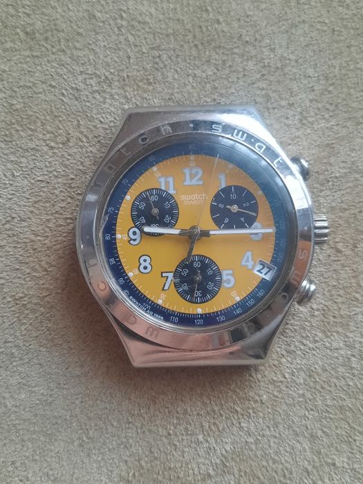 Stary zegarek naręczny Swatch Irony Yellow Secret Agent 1996