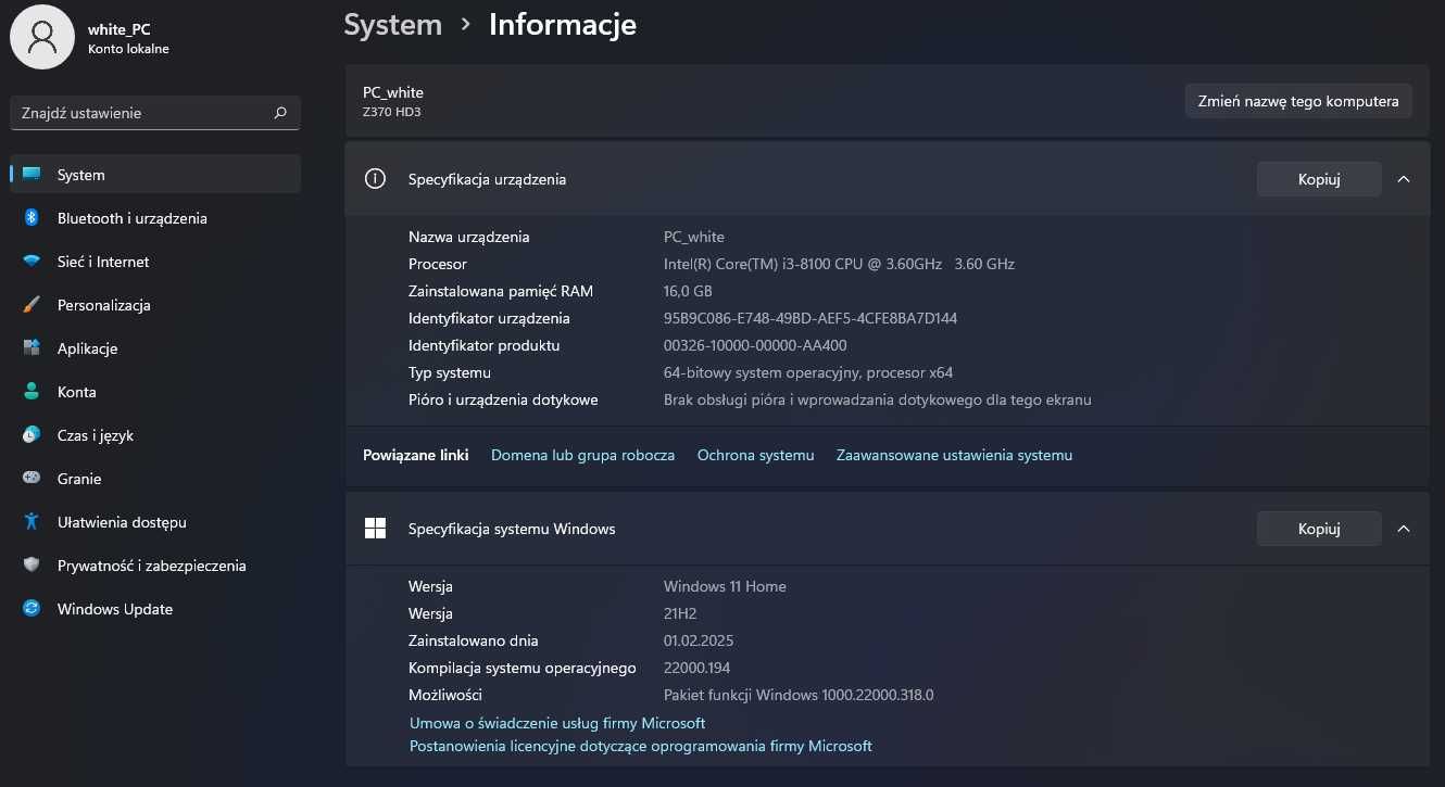 Komputer GAMINGOWY i3/Z370/1060 6GB/16GB/1TB + 256 M.2/Thermaltake/W11