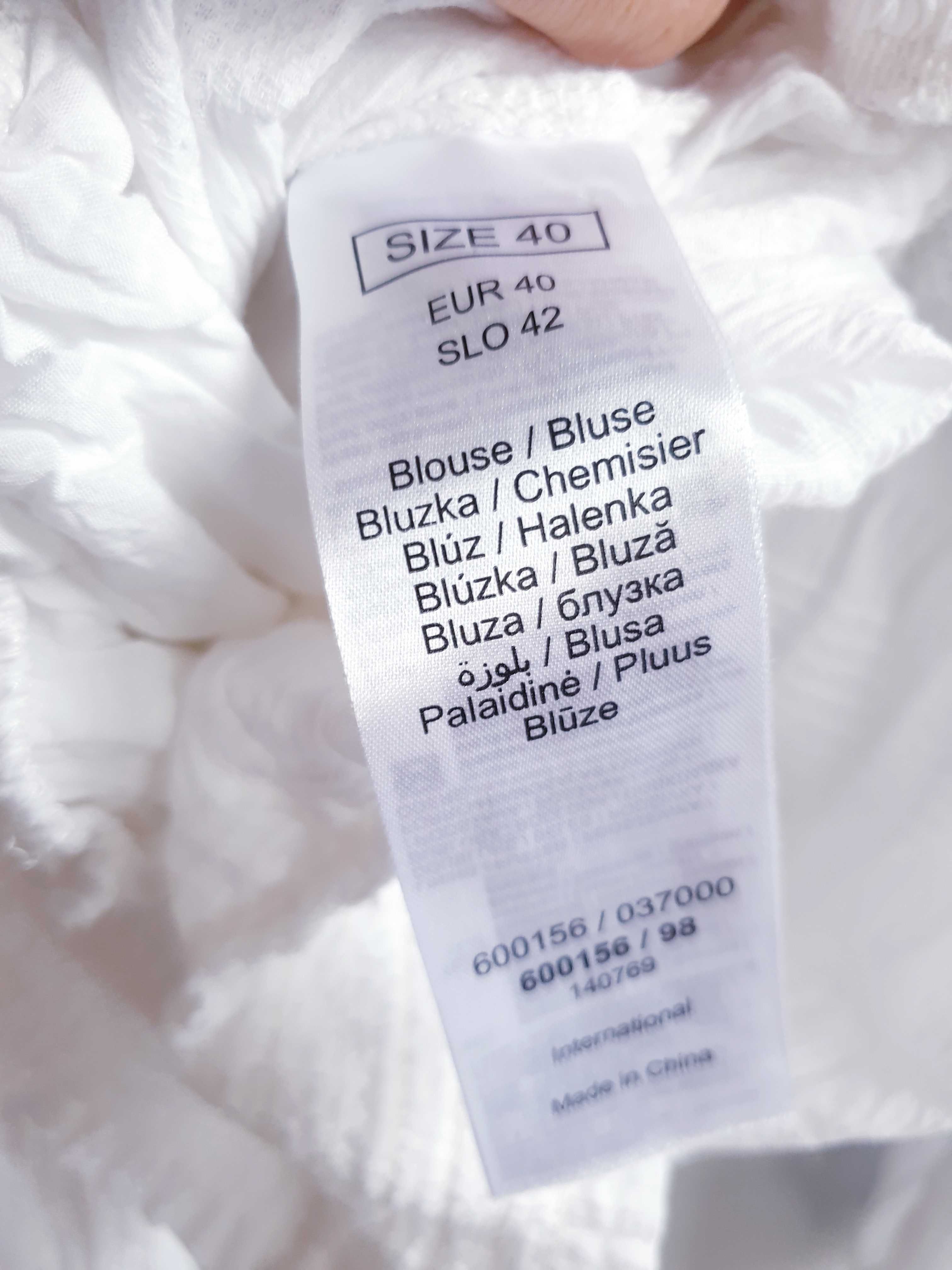 Biała bluzka koszula z falbankami w stylu retro Orsay 40