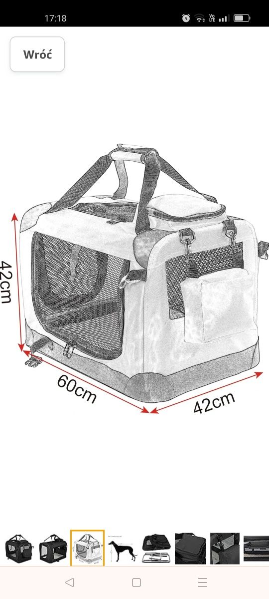 EUGAD Pudełko dla psów szer. 60 x wys. 42 x gł. 42 cm,