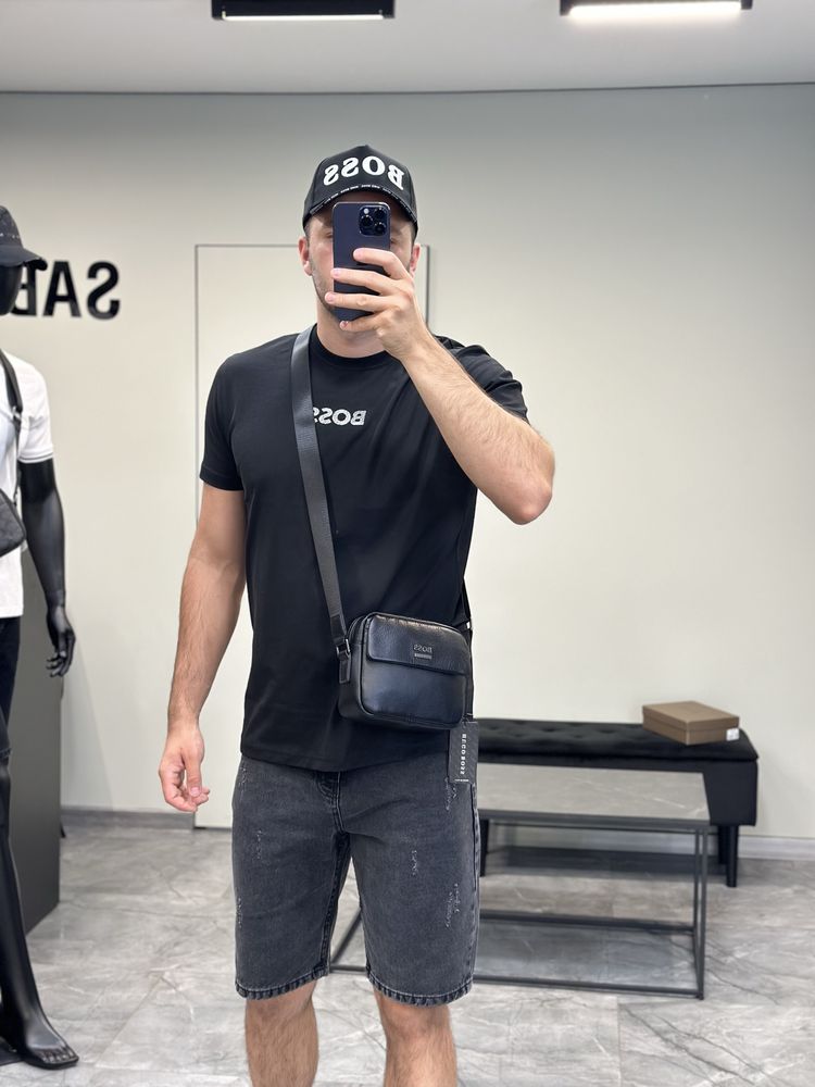 Шкіряна сумка Hugo Boss