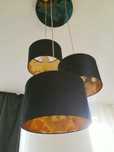 Żyrandol złoty czarny wisząca lampa glamour