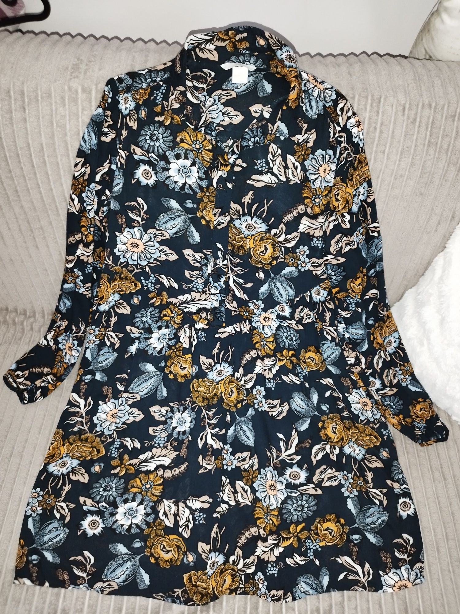 Sukienka damska 36 h&m kwiaty wiskoza