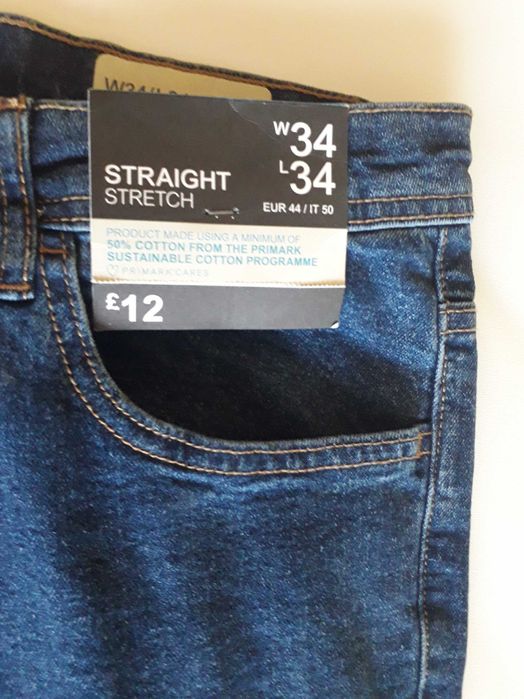 Spodnie męskie Primark stretch straight elastyczne rozciągliwe wygodne
