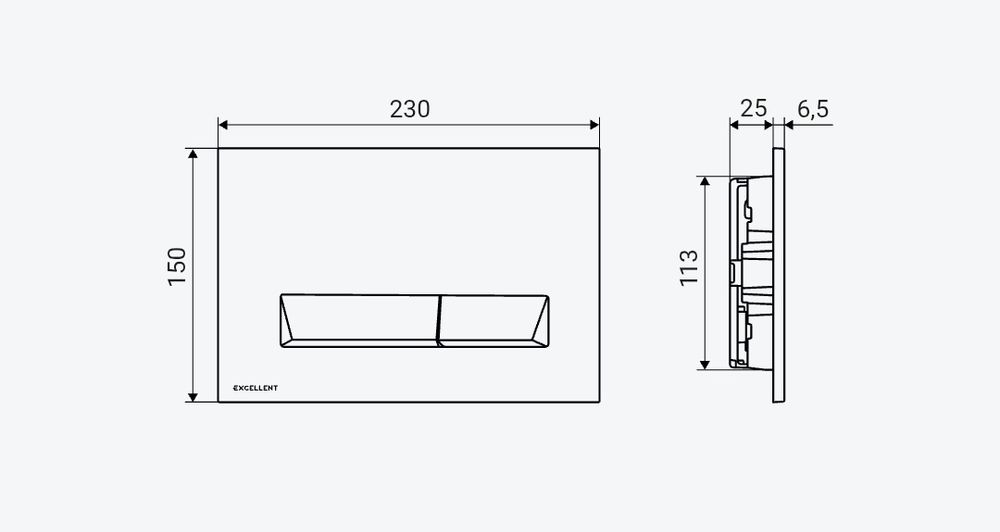 Przycisk spłukujący Excellent Platto chromowany
