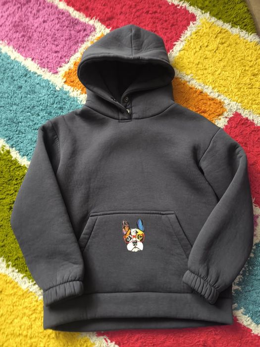 Толстовка хлопчику графітова 134-140