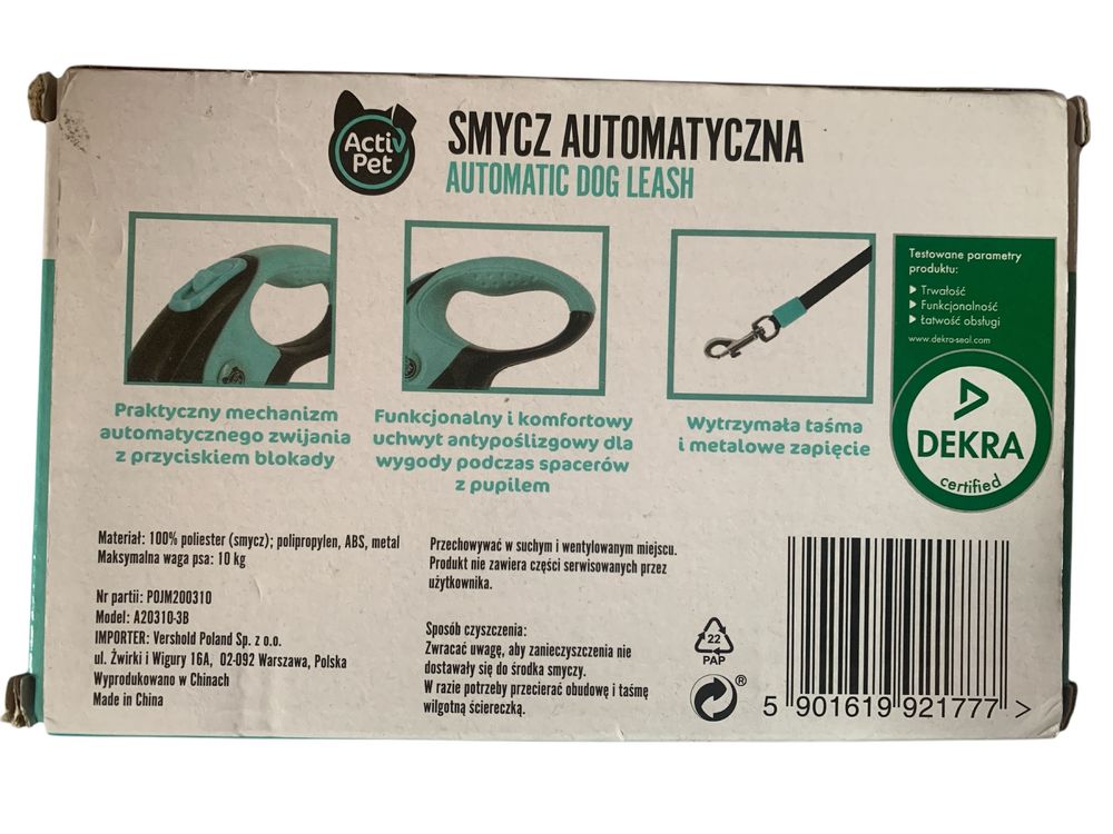 Nowa smycz automatyczna 3m do 10kg