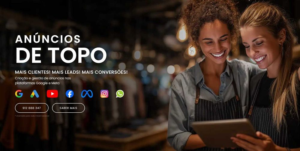 Anúncios de Topo: Gestão de Publicidade no Google e nas Redes Sociais