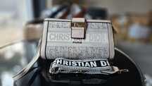 Piękna kopertówka Christian Dior tweedowa premium 25cm CD