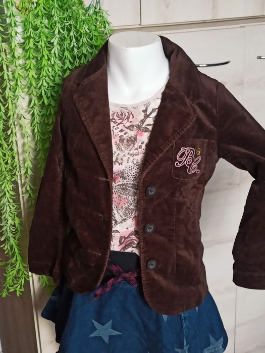 Sg Marynarka dla dziewczynki 122 brązowy  żakiet dla dziewczynki 122