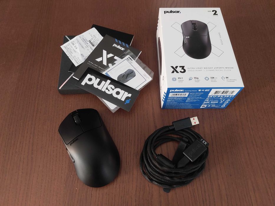Mysz bezprzewodowa Pulsar X3 | pełen zestaw | ślizgacze CorePad Skatez