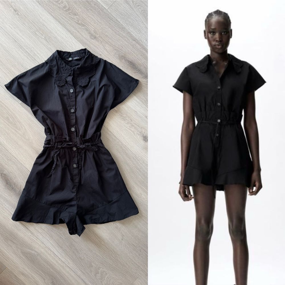 Комбінезон з шортами zara xs s вільного фасону чорний