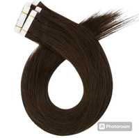 naturalne włosy do przedłużania 50 cm tape on