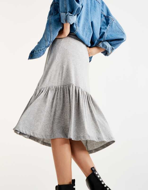 серая юбка миди  pull&bear xs - s