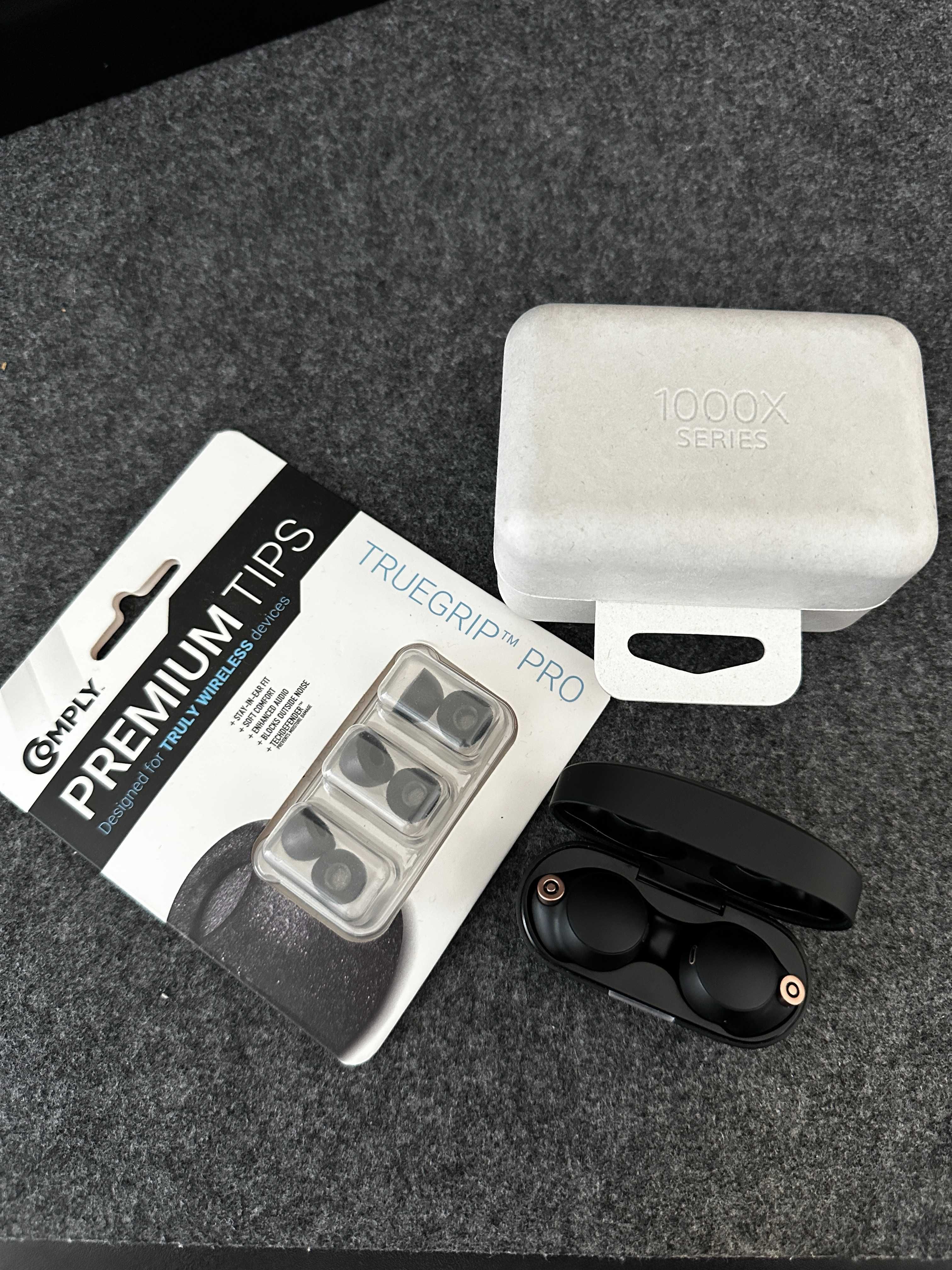 Sony WF-1000XM4 como novos e espumas novas Comply Premium Pro