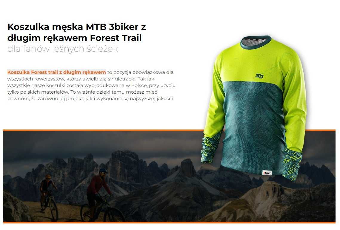 Koszulka rowerowa męska 3biker - FOREST TRAIL