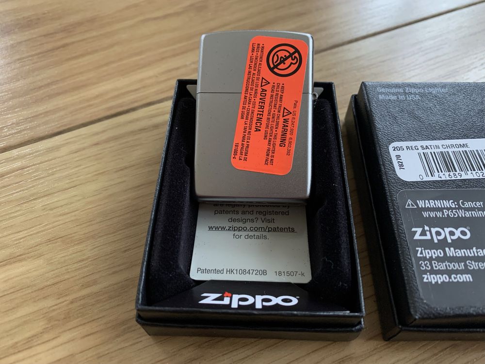 Новый пустой корпус Zippo Satin Chrome 205 из США, без инсерта!