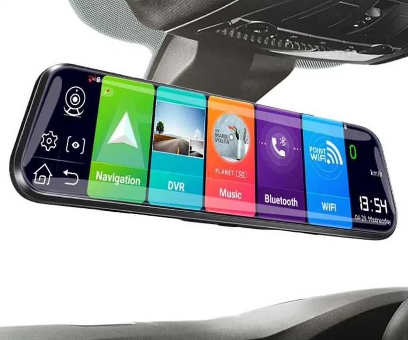 Зеркало видеорегистратор 10" GPS Bluetooth WiFi с камерой заднего вида