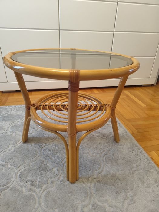 Stolik kawowy ratanowy