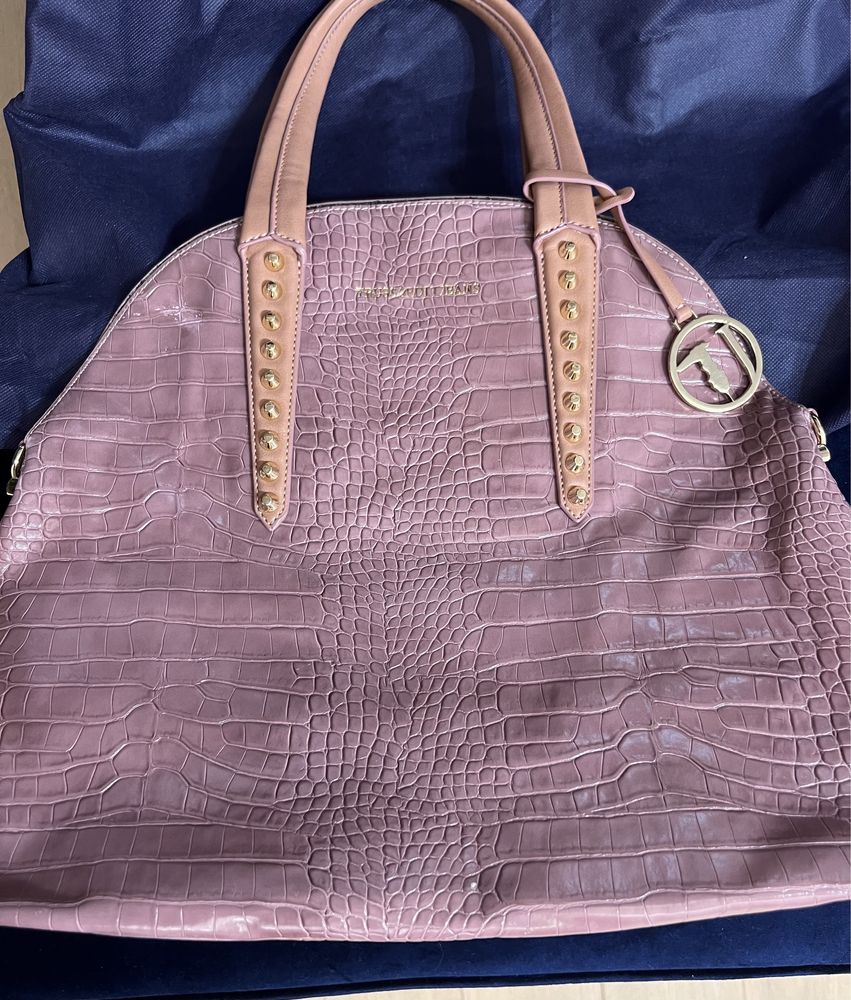 Torebka Trussardi Jeans, kolor  pudrowy róż,