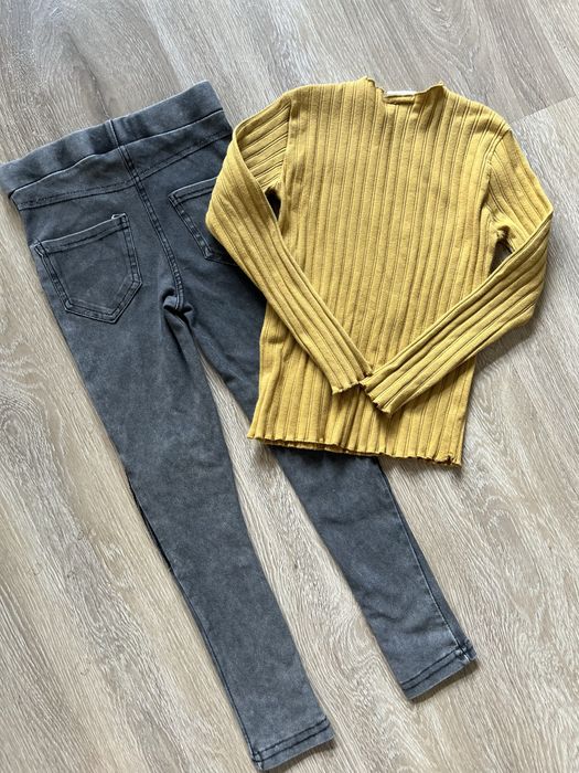 Komplet dziewczęcy bluzka legginsy Zara 116