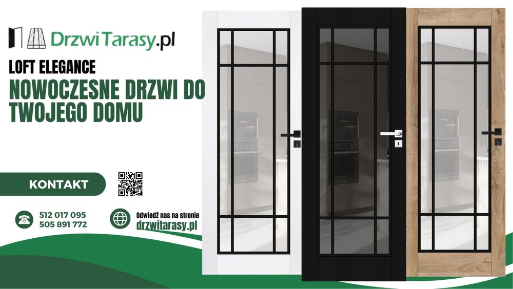 Solidne Drzwi PRIM z czarnymi wstawkami Windoor  od PRODUCENTA HIT
