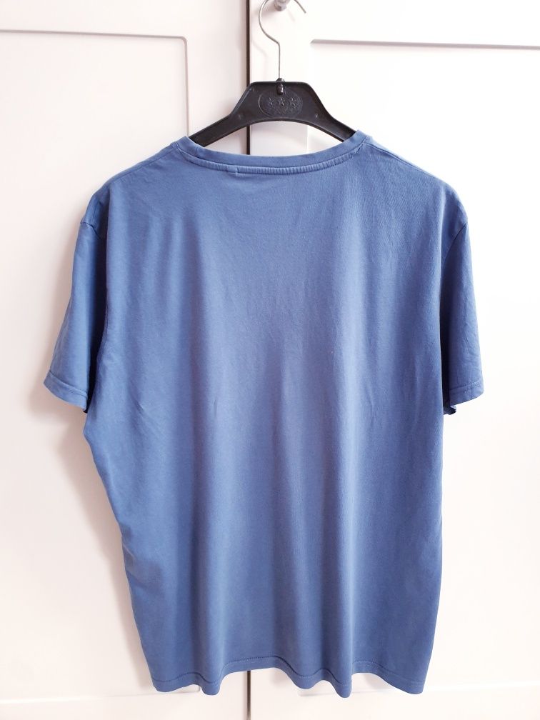 Niebieska koszulka t-shirt męska L TU granatowa