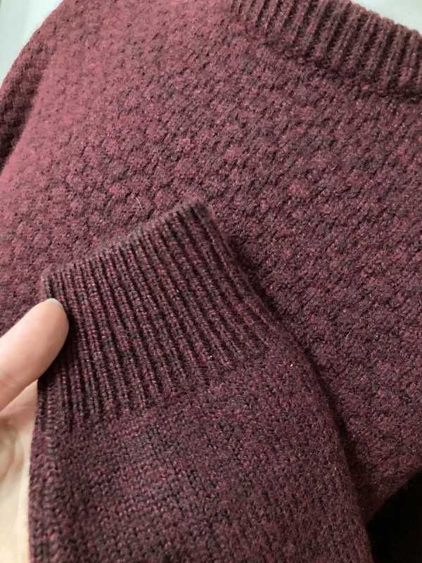 Burgundowy bordowy sweter wełniany M