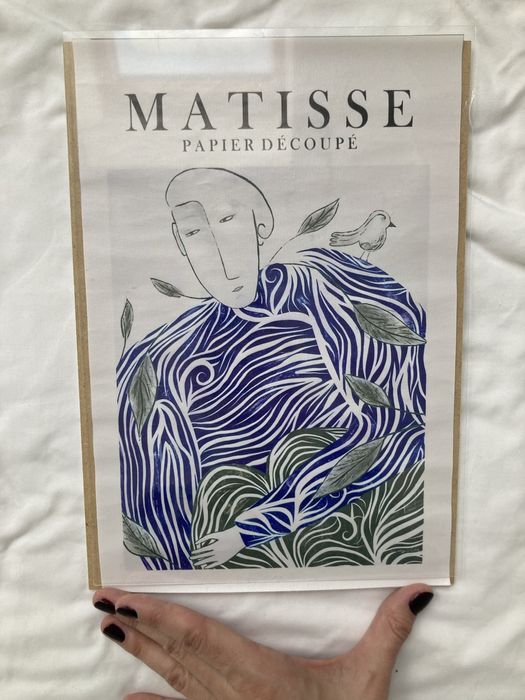 Plakat poster matisse decoupe niebieski zielony obraz plotnie