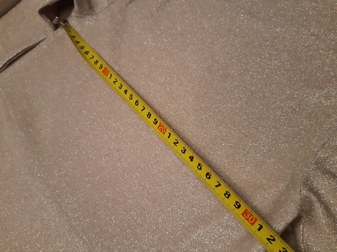 Piękna sukienka r 140 pudrowy róż że srebrną nitką