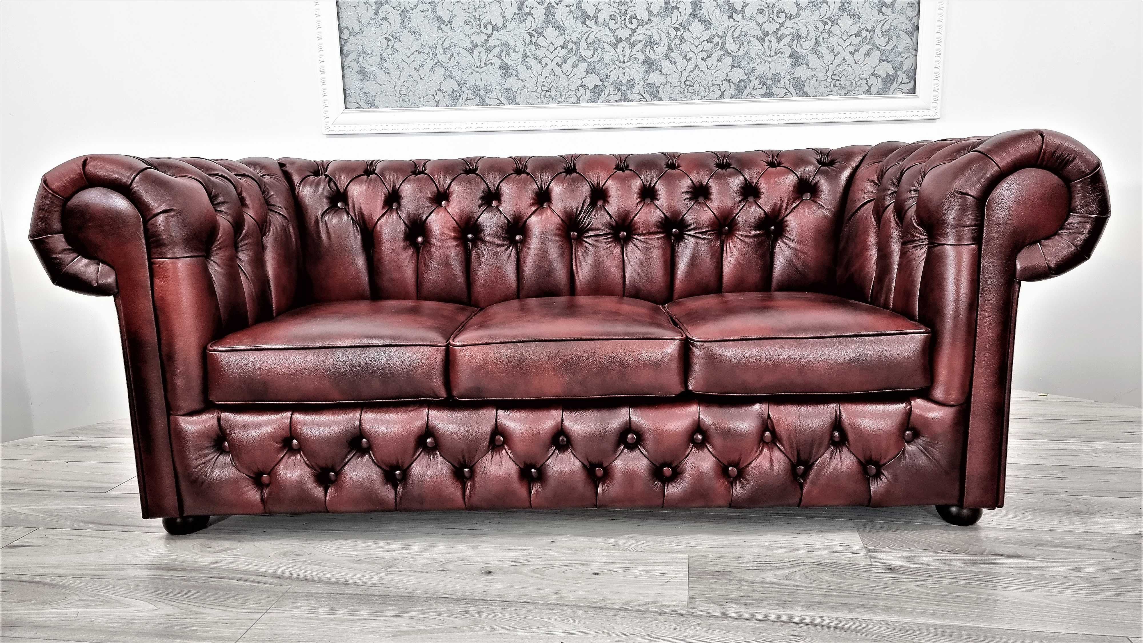 Zestaw pikowany Chesterfield CLASSIC DUO - skóra/producent