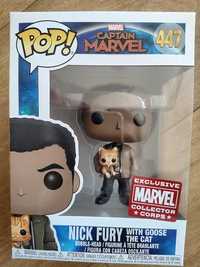 Funko POP! Marvel Collector Corps Nick Fury With Goose The Cat #447