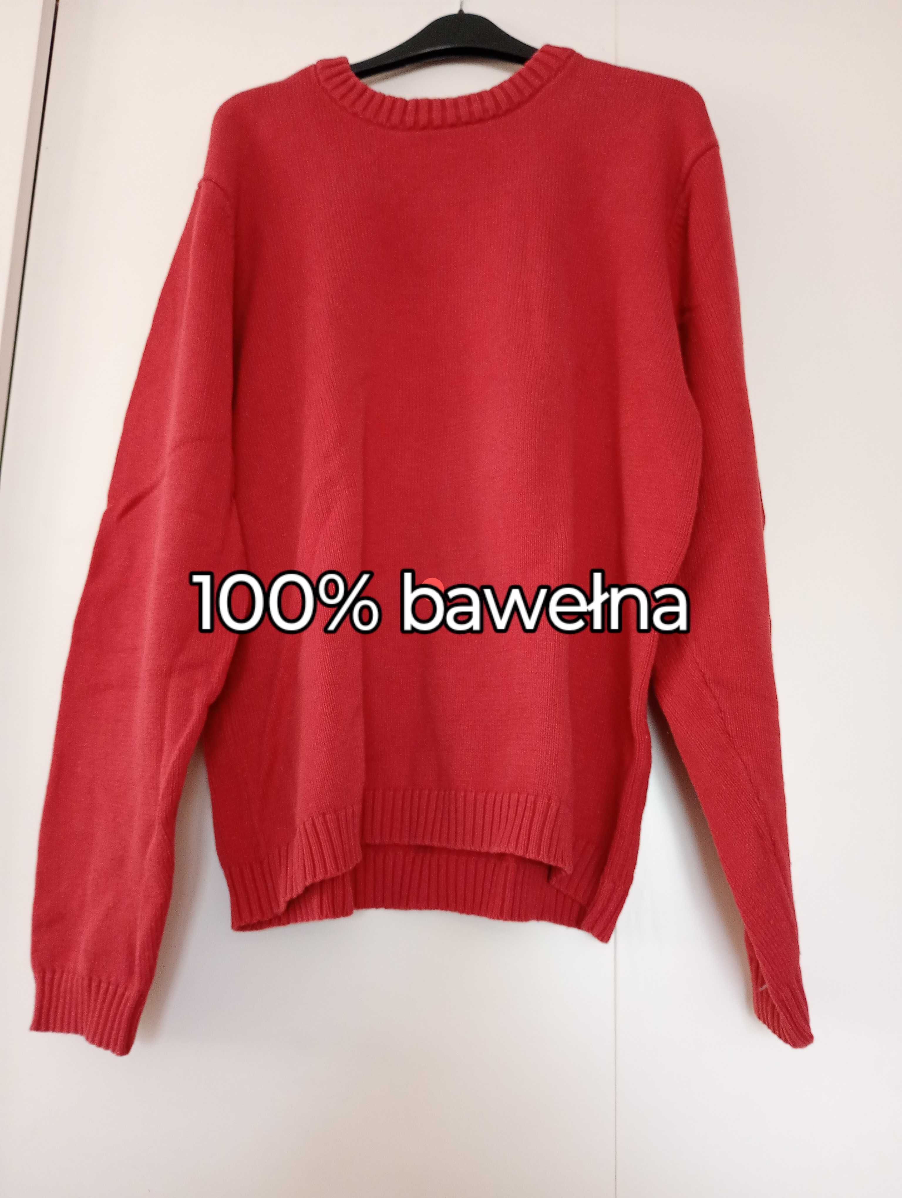 Reserved sweter męski bawełniany, koralowy r. XL/XXL