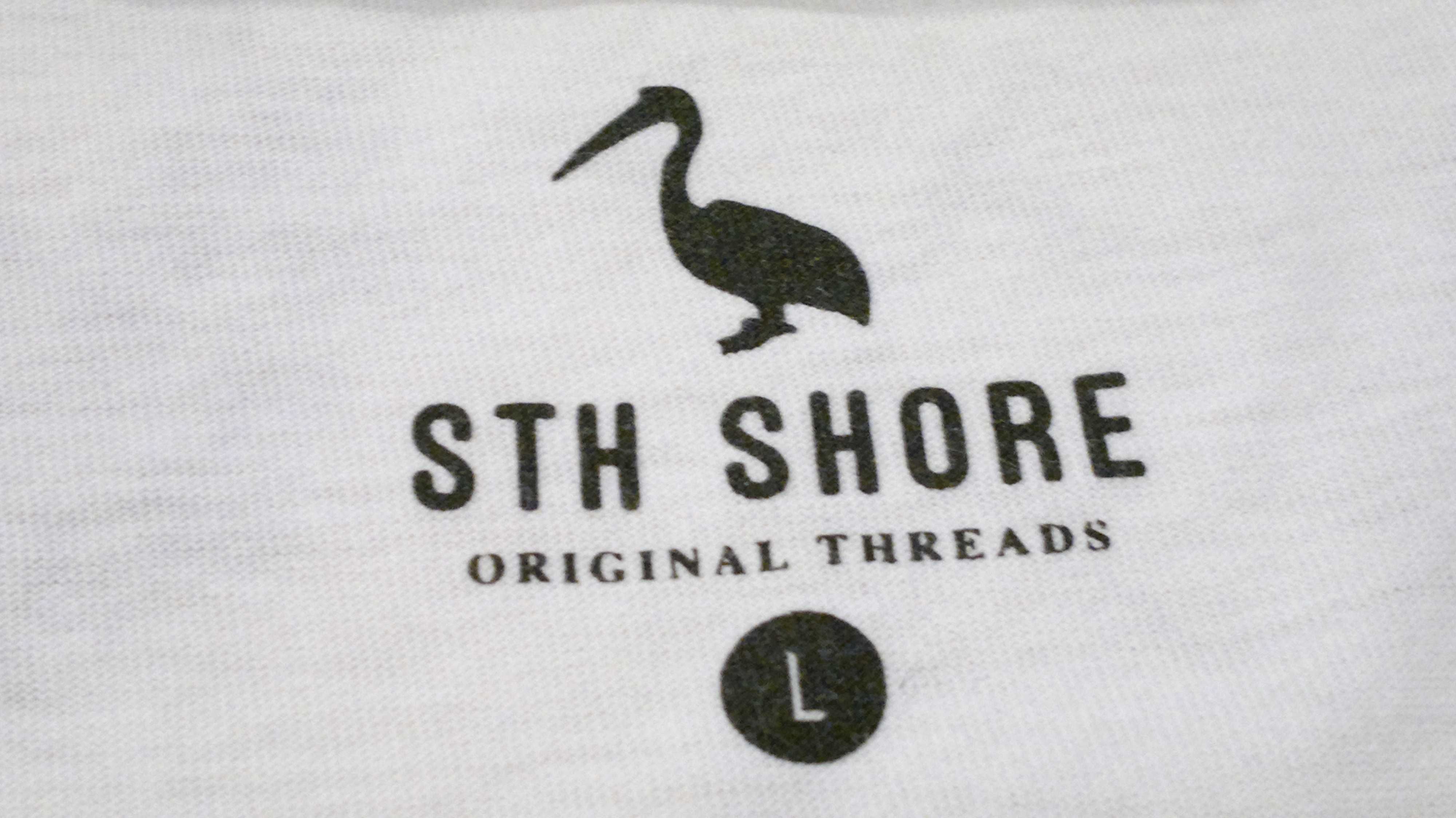 Koszulka t-shirt biały z czarnym nadrukiem auta L bawełna Sth Shore
