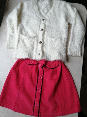 Sweter, bluzki i spodniczka  98/104