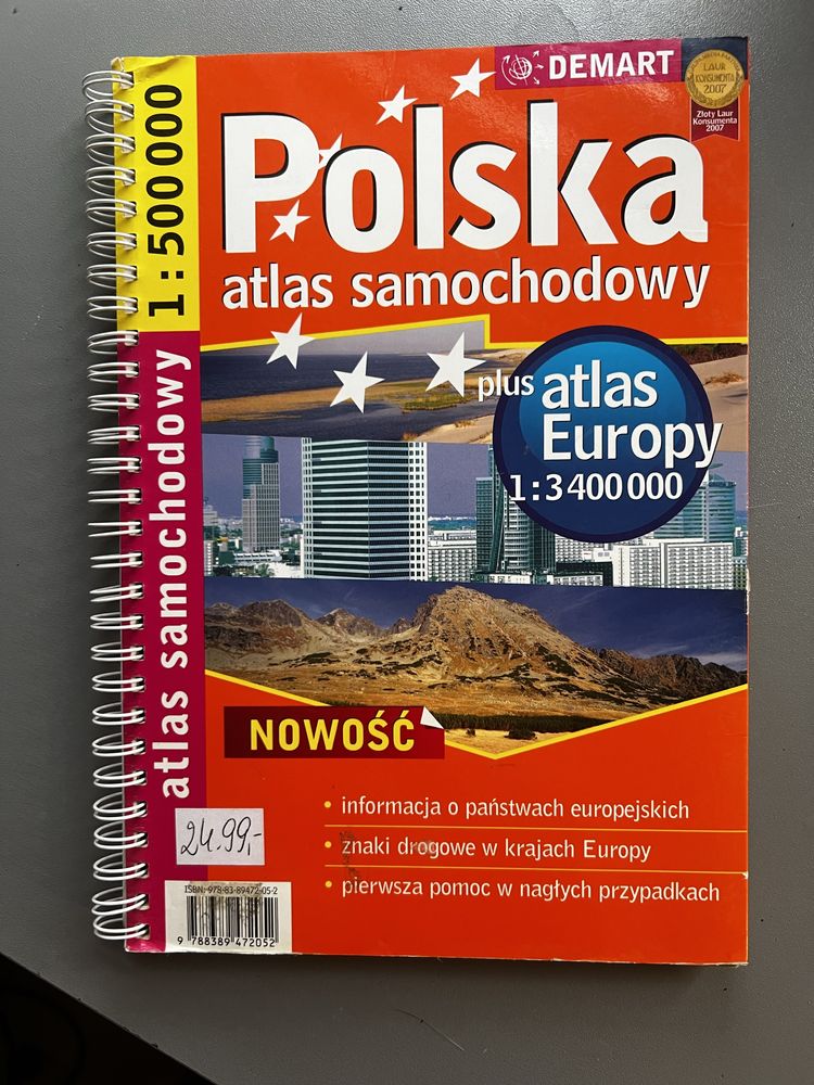 Atlas samochodowy Polska + Europa Mapa drogowa