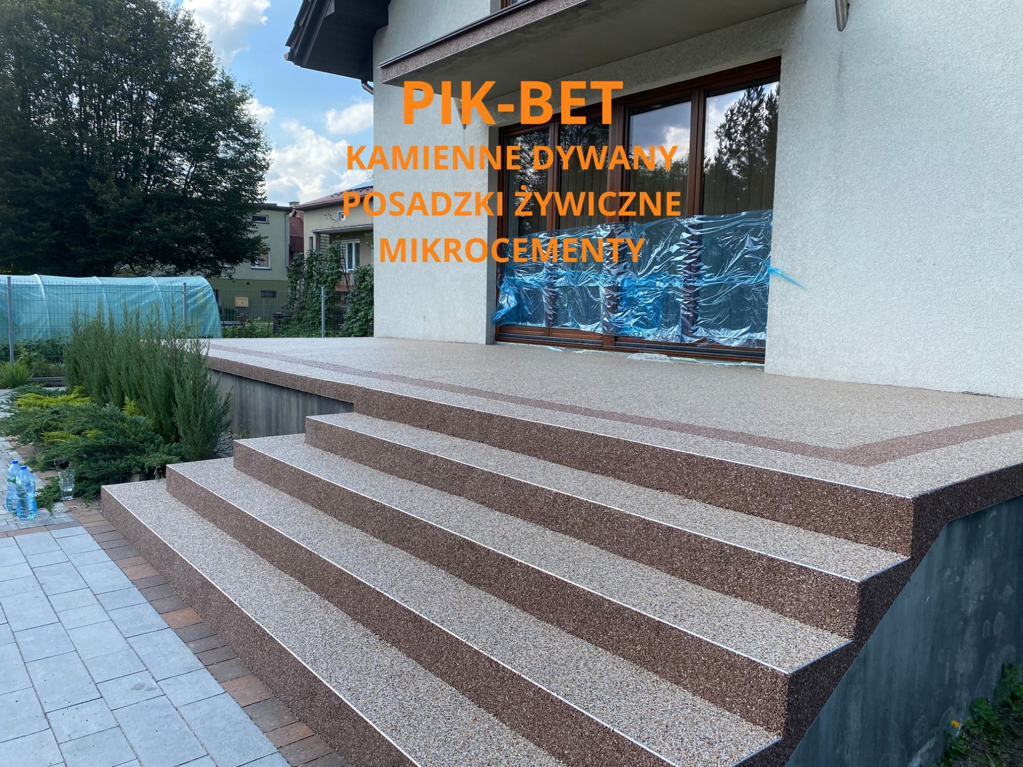 Kamienny dywan balkon taras schody