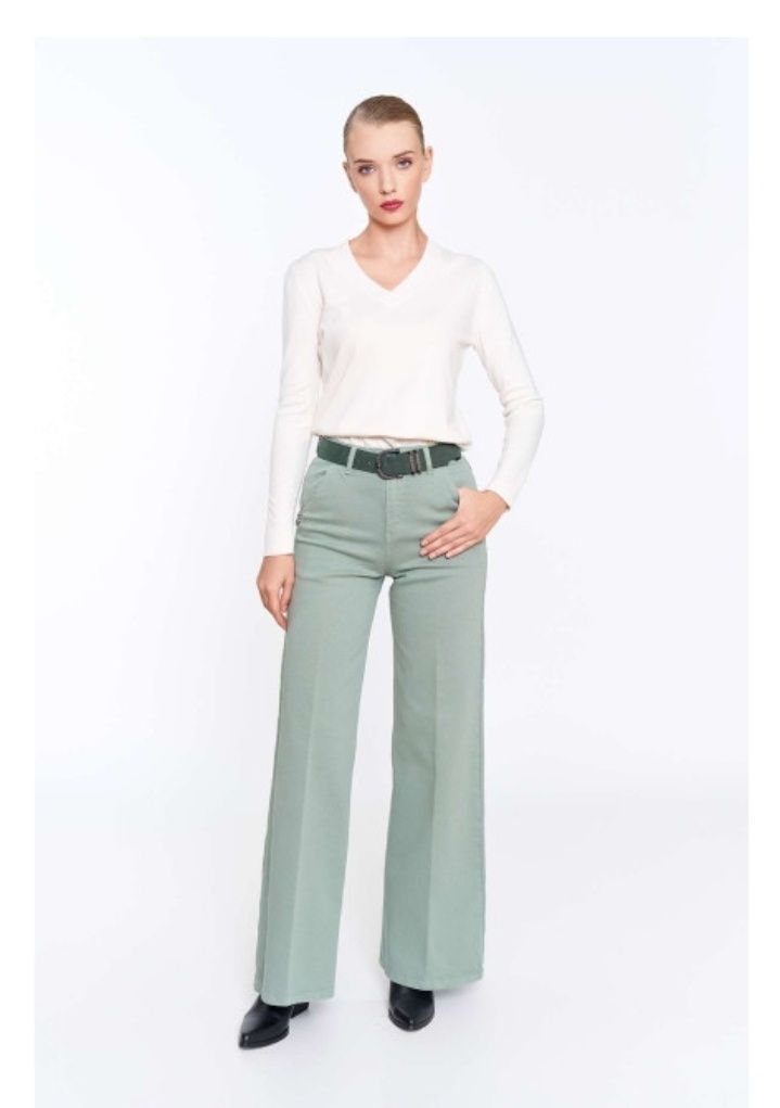 Широкі котонові брюки кльош Euro Fashion