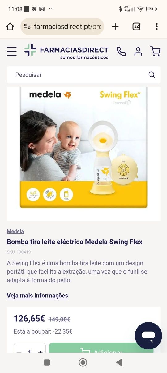 Bomba amamentação swing flex