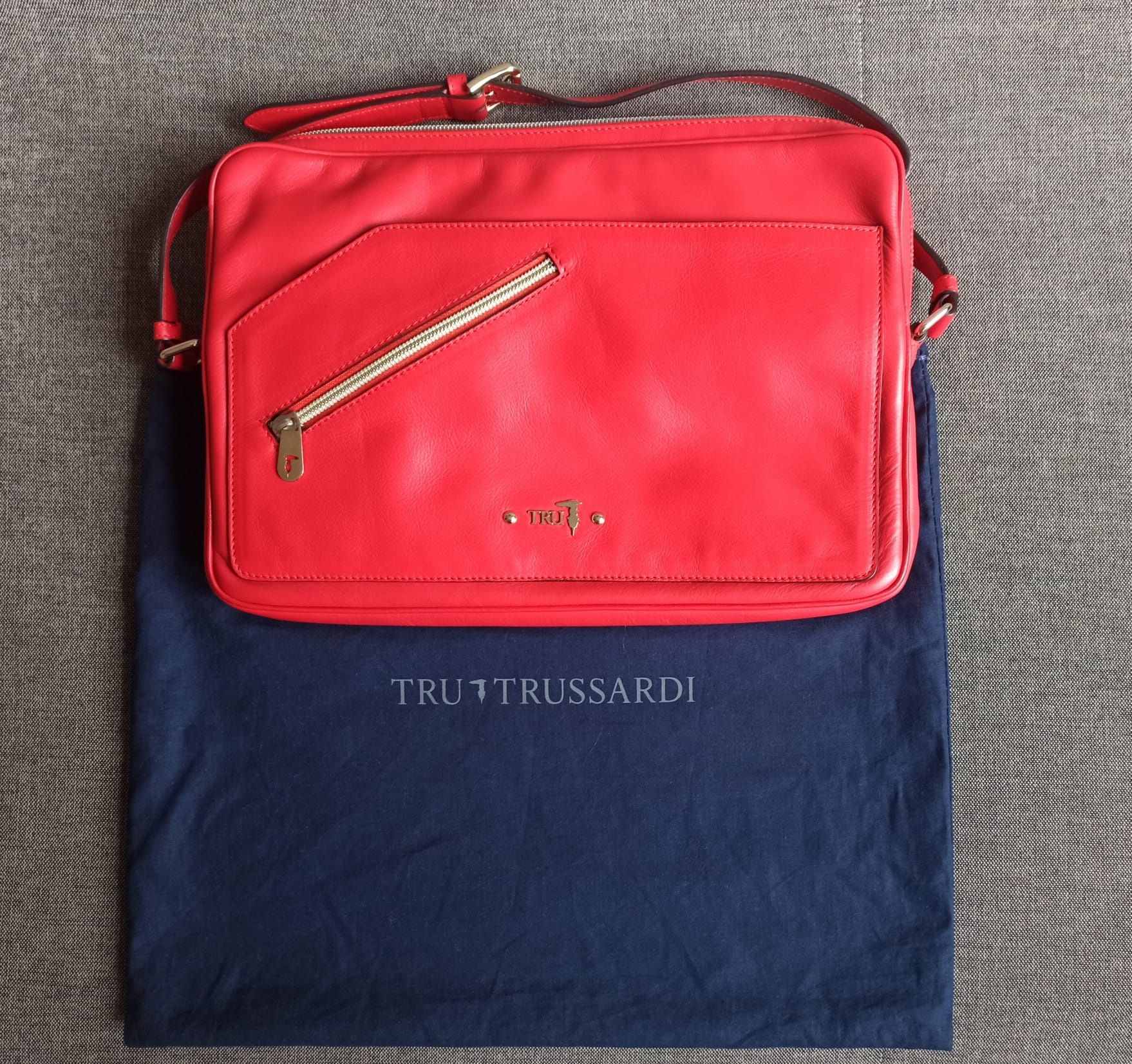 Trussardi - torebka damska, czerwona