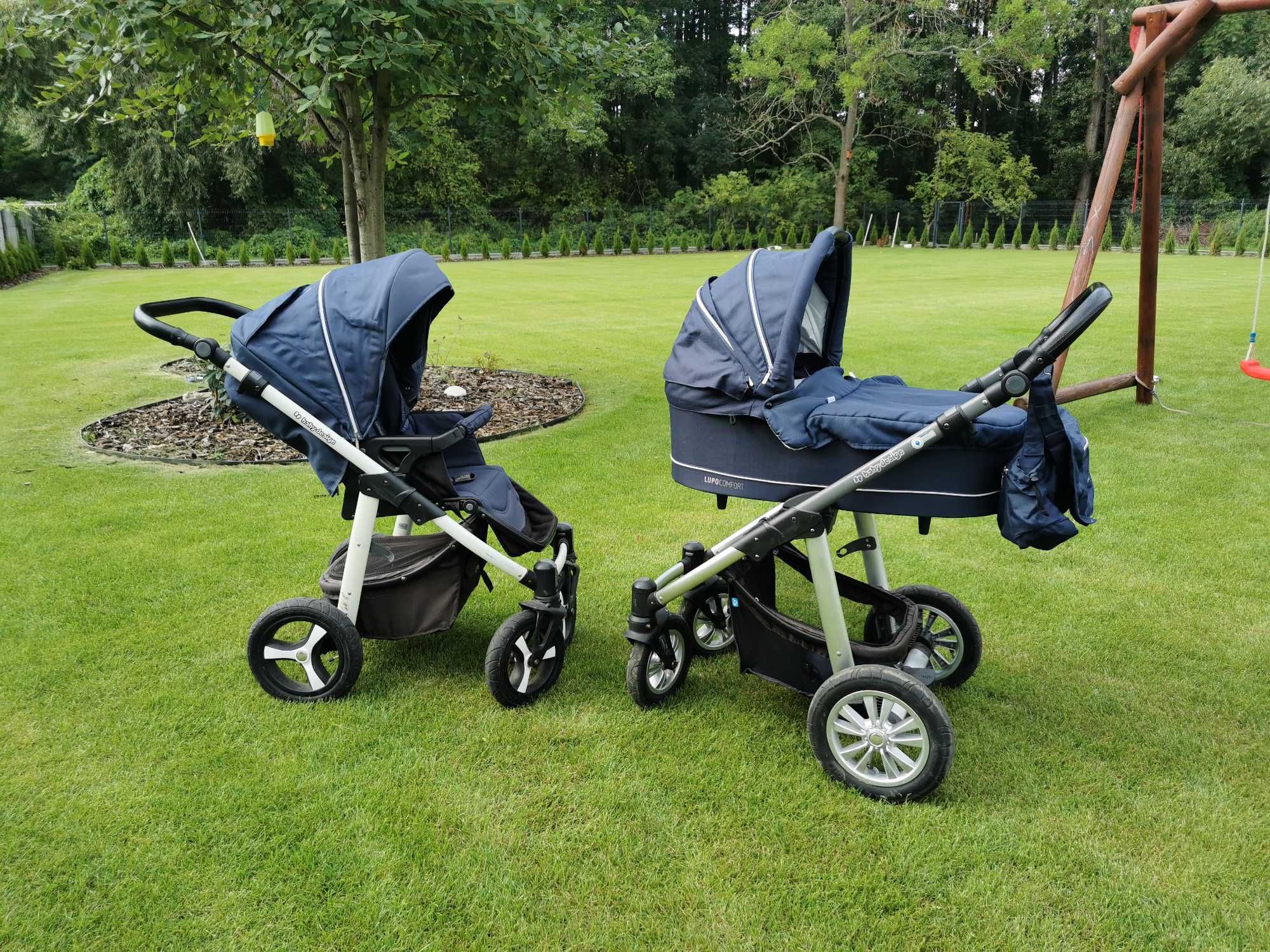 Wózek dwa wózki Baby design Lupo granatowy