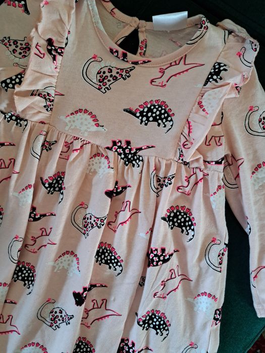 Sukienka bawełniana, 80cm. Długi rękaw