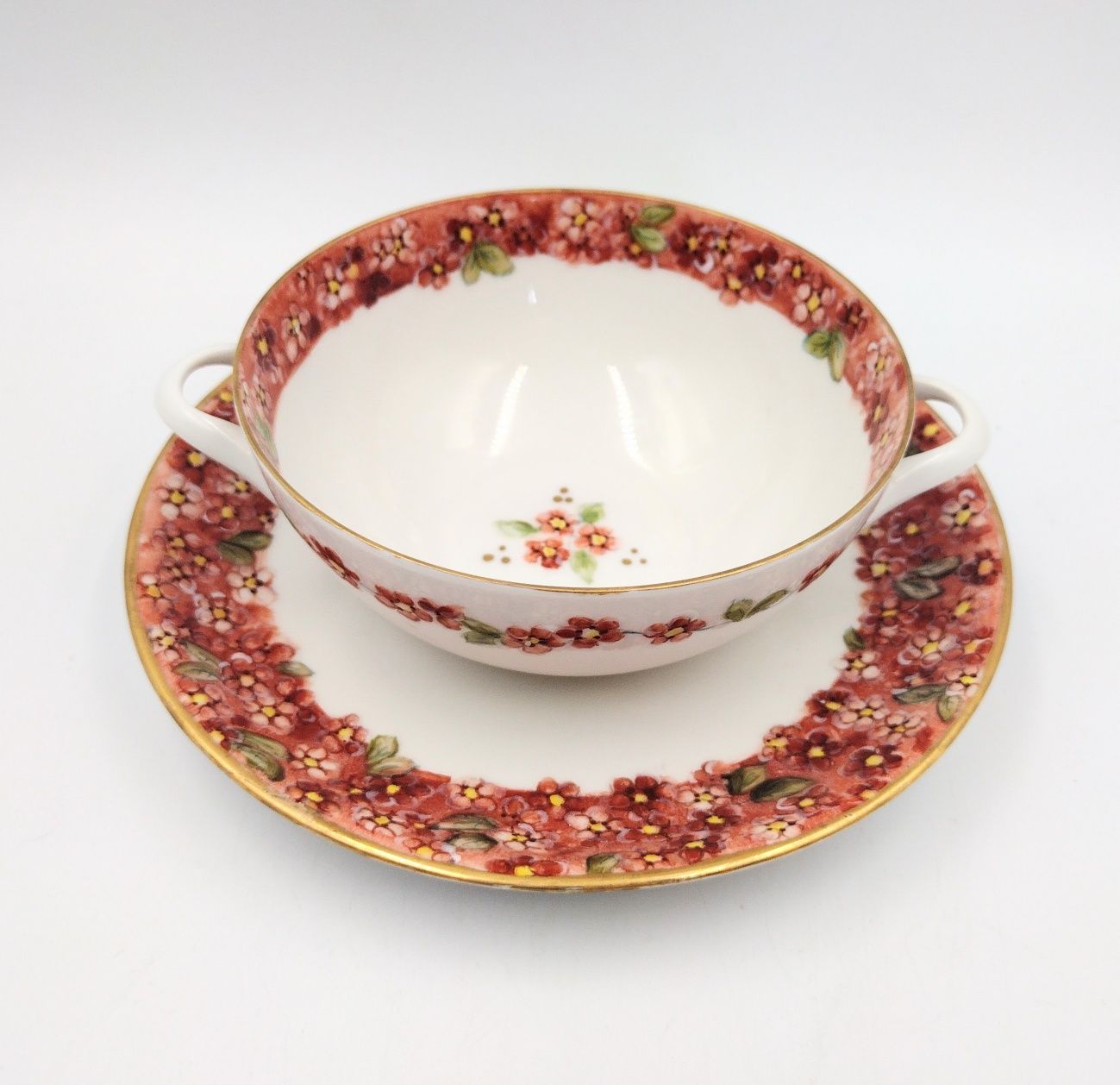 Bulionówka porcelana Hutschenreuther Selb Bawaria antyk retro malowana