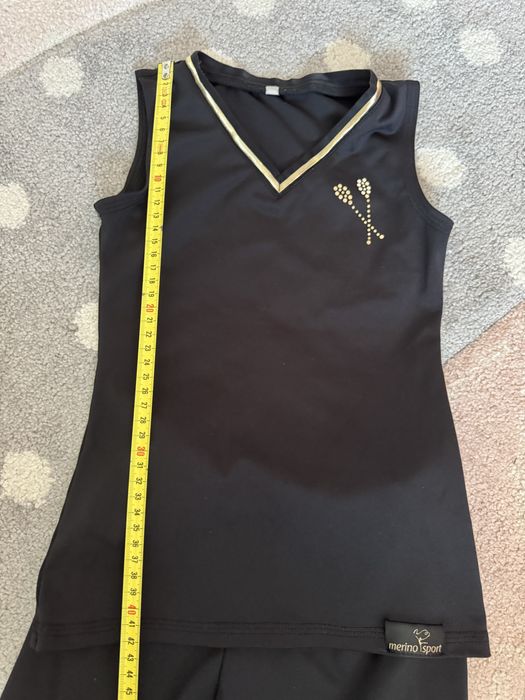 Strój gimnastyk Cra 110-128 merino oraz machiko getry na piętkę YELLOW